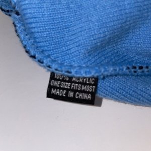Cross Water Golf Course Beanie Pom-Pom Striped Blue