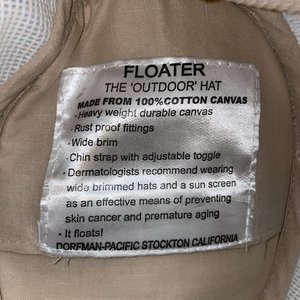 Dorfman Pacific Floater Outdoor Hat Chinstrap Khaki
