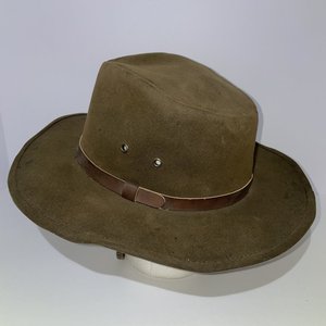Dorfman Pacific Oilskin Olive Green Vintage Outback Hat Size L
