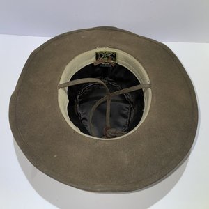 Dorfman Pacific Oilskin Olive Green Vintage Outback Hat Size L