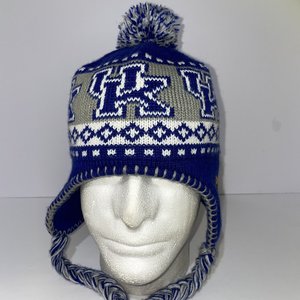 '47 Brand Kentucky Wildcats Ski Cap Tassels Poms Spell Out Winter Warm