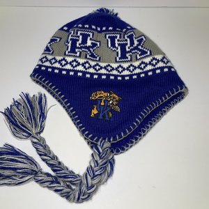 '47 Brand Kentucky Wildcats Ski Cap Tassels Poms Spell Out Winter Warm