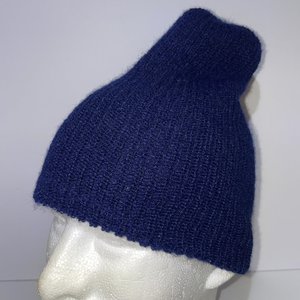 Dock Worker Vintage Dark Blue Chunky Knit Cuffed Beanie USA