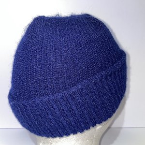 Dock Worker Vintage Dark Blue Chunky Knit Cuffed Beanie USA