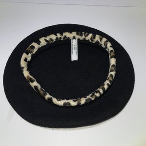 Basque Wool Cheetah Print Beret Size M/L