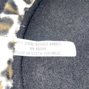 Basque Wool Cheetah Print Beret Size M/L