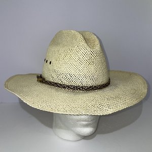 Beaver Brand Straw Vintage Cowboy Hat Size 7 3/8