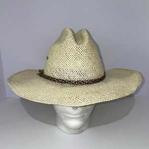 Beaver Brand Straw Vintage Cowboy Hat Size 7 3/8