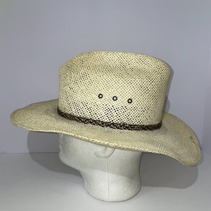 Beaver Brand Straw Vintage Cowboy Hat Size 7 3/8