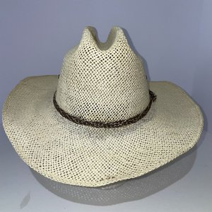 Beaver Brand Straw Vintage Cowboy Hat Size 7 3/8