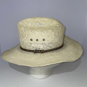 Beaver Brand Straw Vintage Cowboy Hat Size 7 3/8