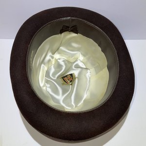 Morfelt Vintage Wool Felt Brown Derby Bowler Hat Size 7 1/2