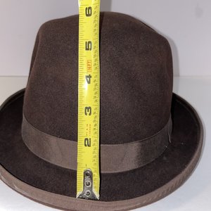 Morfelt Vintage Wool Felt Brown Derby Bowler Hat Size 7 1/2