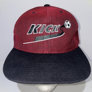 Luna Pier Soccer Kicks Red & Black Checkered Baseball Cap