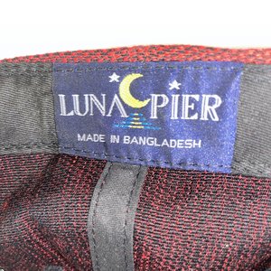 Luna Pier Soccer Kicks Red & Black Checkered Baseball Cap