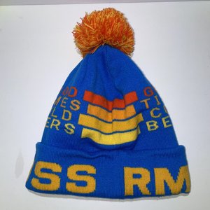 Boss Rambler Beer Blue & Orange Pom-Pom Beanie