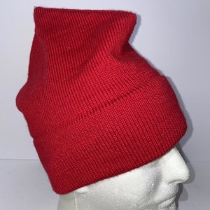 Mountain Ladies & Ewe Vermont Vintage Red Wool Knit Toboggan Beanie