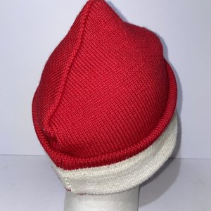 Mountain Ladies & Ewe Vermont Vintage Red Wool Knit Toboggan Beanie