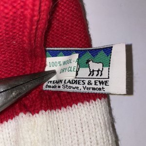 Mountain Ladies & Ewe Vermont Vintage Red Wool Knit Toboggan Beanie