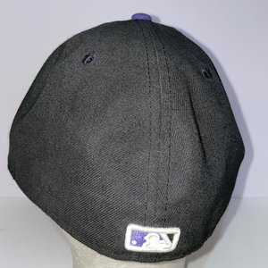 New Era Colorado Rockies Coolbase 59Fifty Black Baseball Cap USA Flag Size 7 3/4