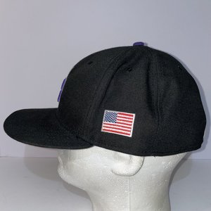 New Era Colorado Rockies Coolbase 59Fifty Black Baseball Cap USA Flag Size 7 3/4