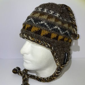 Everest Designs Fair Isle Tasseled Wool Knit Ski Cap Made in Nepal