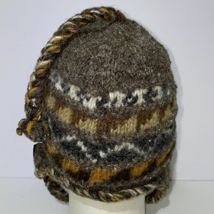 Everest Designs Fair Isle Tasseled Wool Knit Ski Cap Made in Nepal