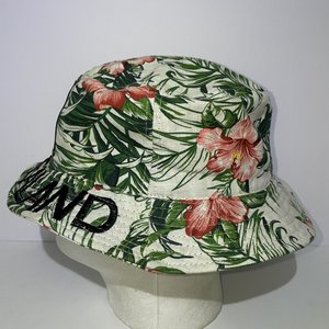 New Zealand Silver Fern Floral Bucket Hat Size S/M