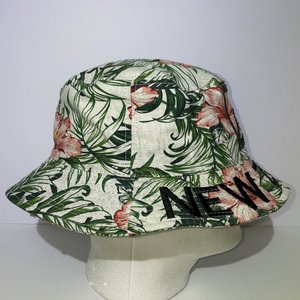 New Zealand Silver Fern Floral Bucket Hat Size S/M