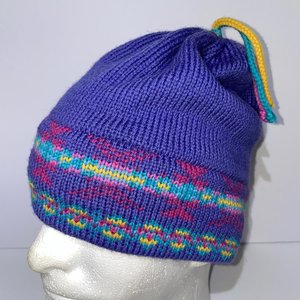 Marceau Purple Wool Nostalgic Retro Purple Beanie Made in USA Sweatband