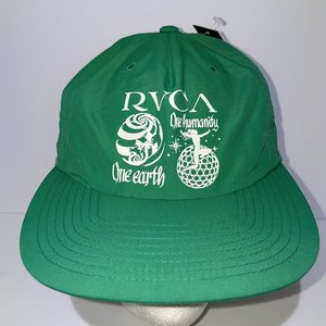 RVCA One Earth Green Grass Snapback Hat