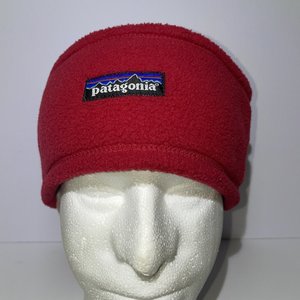 Patagonia Red Fleece Vintage Ear Warmer Headband Size L Made in USA