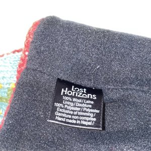Lost Horizons Flowers Wool Nepal Knitted Tasseled Ear Flap Ski Cap Green