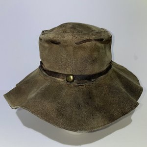 Handmade Brown Leather Boonie Hat Size S