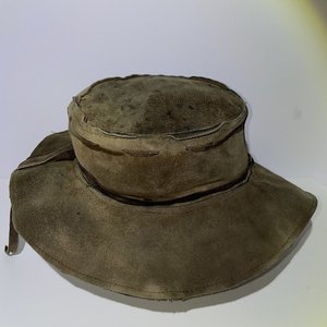 Handmade Brown Leather Boonie Hat Size S