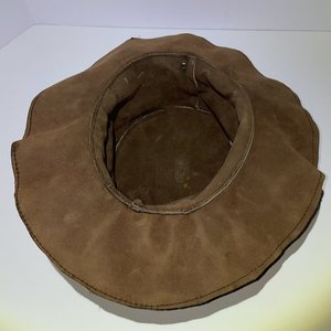 Handmade Brown Leather Boonie Hat Size S