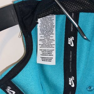 Nike SB Aqua Embroidered Snapback Cap Skateboarding Style 628683-388
