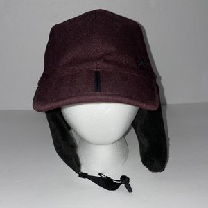 SunDay Afternoons Maroon Fleece Chevron Trapper Hat Size M