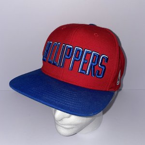 Mitchell & Ness Los Angeles Clippers Red Block Spell-Out Snapback Cap