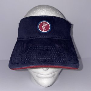 Vintage Ashworth Golf Visor Red Blue