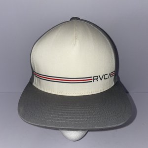 RVCA Classic 3-Stripe White Snapback Cap