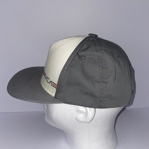 RVCA Classic 3-Stripe White Snapback Cap