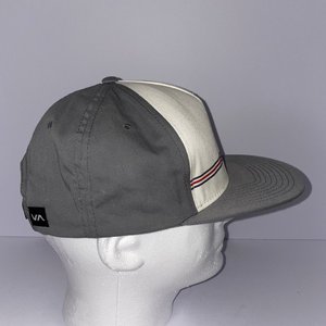RVCA Classic 3-Stripe White Snapback Cap