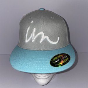 Imperial Motion Baseball Cap Size 6 7/8 - 7 1/4 Baby Blue and Gray Wool