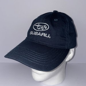 Subaru STI Snapback Hat Navy Blue Rally Car Racing Embroidered Cotton