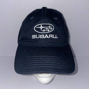 Subaru STI Snapback Hat Navy Blue Rally Car Racing Embroidered Cotton