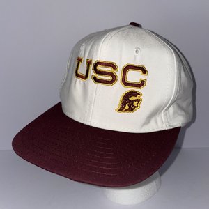 Vintage USC Trojans Universal Pro Snapback Cap White & Red