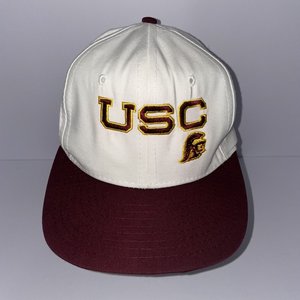 Vintage USC Trojans Universal Pro Snapback Cap White & Red