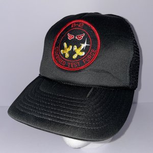 Vintage B-2 Spirit Stealth Bomber Snapback Cap Combined Test Force Black Trucker