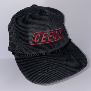 Vintage CEECO Telephones Snapback Cap Black Corduroy Drawstring Cotton